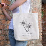 Tropical Rustic Palms Black White Sketch Wedding Tote Bag<br><div class="desc">For any further customisation or any other matching items,  please feel free to contact me at yellowfebstudio@gmail.com</div>
