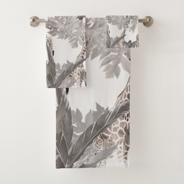 Tropical Safari Adventure 2 #art #tropical Bath Towel Set (Insitu)