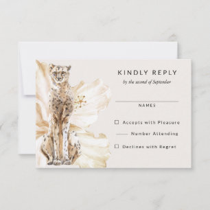 Tropical Safari Cheetah Wedding RSVP Reply Card