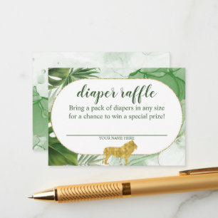 Tropical Safari Diaper Raffle Enclosure Card