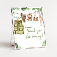 Tropical Safari Jungle Animal Thank you for Coming