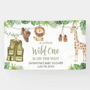 Tropical Safari Jungle Animals Baby Shower Banner