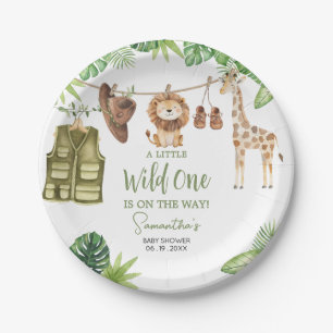 Tropical Safari Jungle Animals Baby Shower Paper Plate