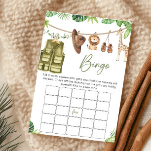 Tropical Safari Jungle Animals Bingo Game
