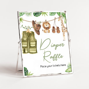Tropical Safari Jungle Animals Diaper Raffle Poster