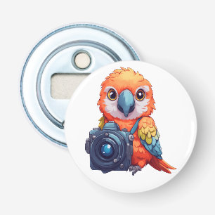 Tropical Safari Parrot Macaw Photographer Bottle Opener