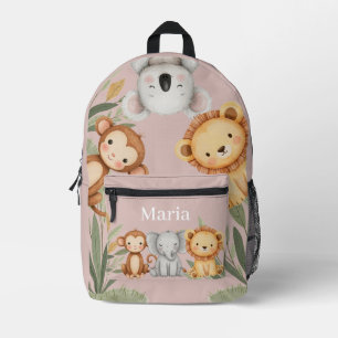 Tropical safari wild animals Printed Backpack