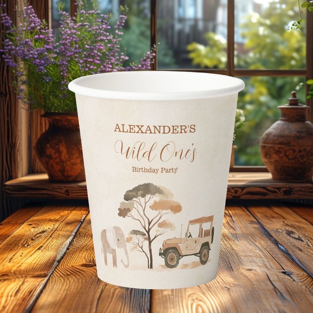 Tropical Safari Wild One Jungle Animals Birthday  Paper Cups (Creator Uploaded)