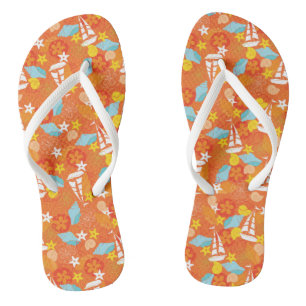 Tropical Sailboat Pattern Jandals