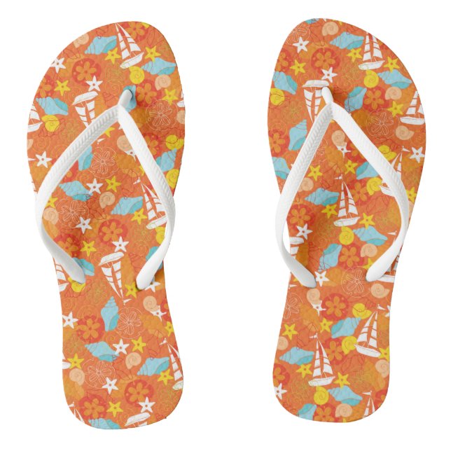 Tropical Sailboat Pattern Jandals (Footbed)