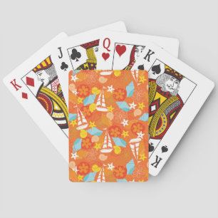 Tropical Sailboat Pattern Playing Cards
