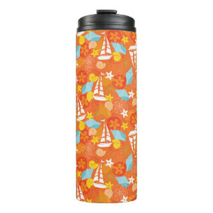 Tropical Sailboat Pattern Thermal Tumbler