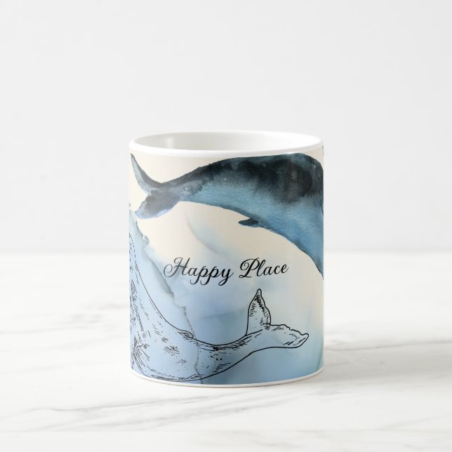 Tropical sand beach ocean coffee  mug (Center)