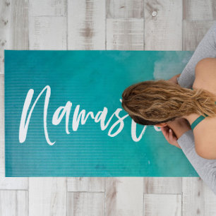 tropical sand beach ocean meditation personalised  yoga mat
