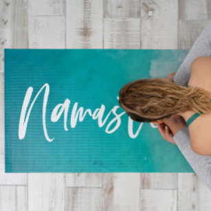 tropical sand beach ocean meditation personalised  yoga mat