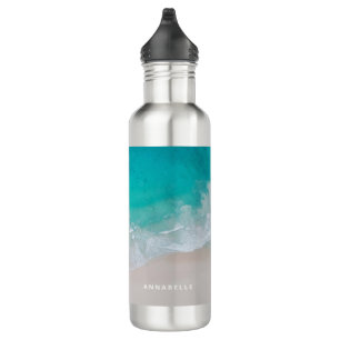 Tropical sand beach ocean personalised the adventu 710 ml water bottle
