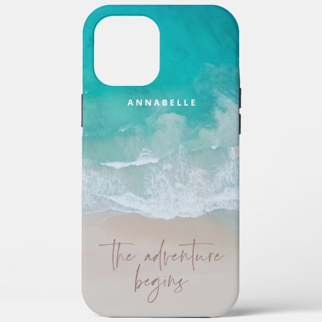 tropical sand beach ocean the adventure begins Case-Mate iPhone case (Back)