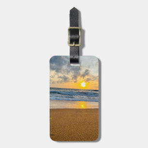 Tropical sand beach ocean the adventure begins luggage tag