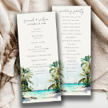 Tropical Sand Beach Palm Trees Wedding Program Invitation<br><div class="desc">Tropical Watercolor Palm Trees Theme Collection.- it's an elegant script watercolor Illustration of tropical palm tress on beach perfect for your tropical beachy wedding & parties. It’s very easy to customise,  with your personal details. If you need any other matching product or customisation,  kindly message via Zazzle.</div>