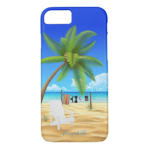 Tropical Sand Beach Scene Personalised Name Case-Mate iPhone Case