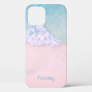 Tropical Sand Beach with Turquoise Sea Monogram iPhone 12 Case