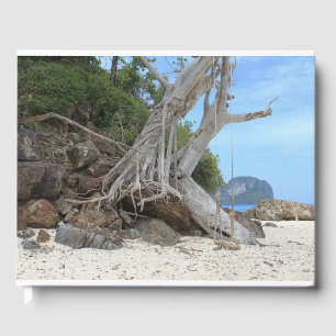 Tropical sandy beach guest book