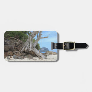 Tropical sandy beach luggage tag