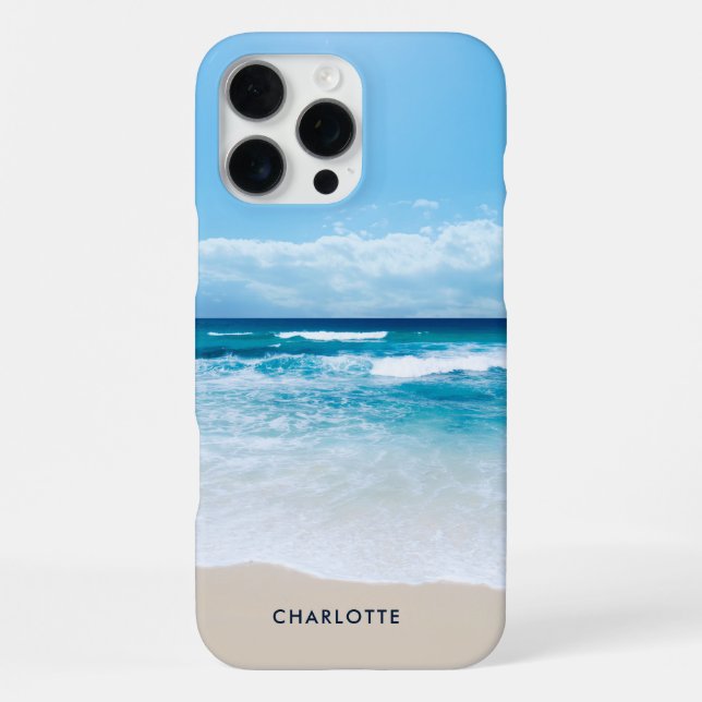 Tropical Sandy Beach Modern iPhone Case (Back)
