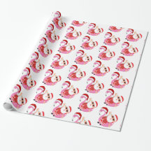 Tropical Santa Flamingo Christmas