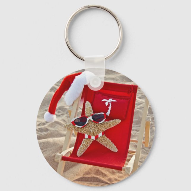 Tropical Santa Key Ring (Front)