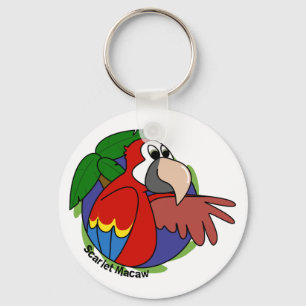 Tropical Scarlet Macaw Keychain