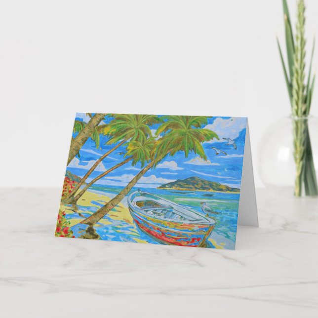 Tropical Scene invitation folded card  (Front)