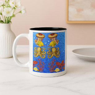 Tropical Sea Colourful Marine Life Deep Blue Ocean Two-Tone Coffee Mug