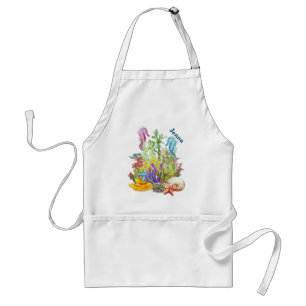 Tropical Sea Life Blue Standard Apron