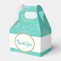 Tropical Sea Shell Teal Gift Box Personalise