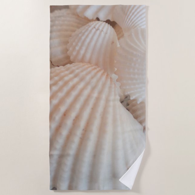 Tropical Sea Shells Beach Photography Towel (Front)