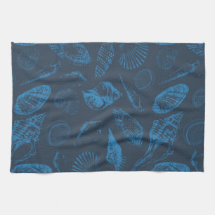 Tropical sea shells tea towel
