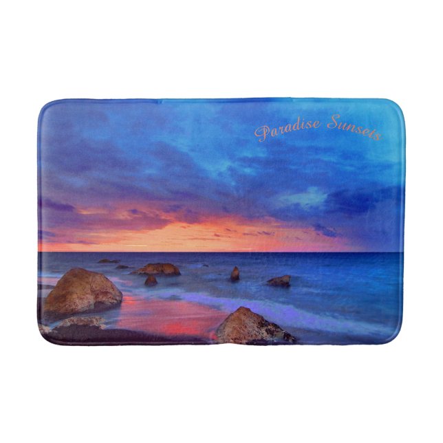 Tropical Sea Sunset Bath Mat (Front)