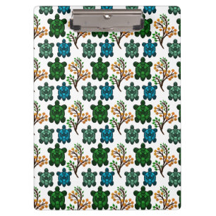 Tropical Sea Turtle Floral Pattern Coastal Ocean Clipboard