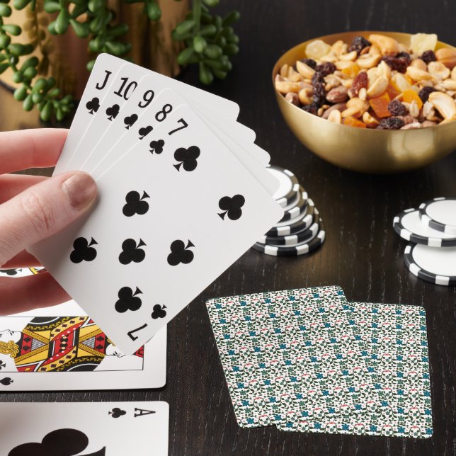 Tropical Sea Turtle Floral Pattern | Coastal Ocean Playing Cards (In Situ)