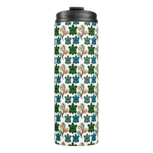 Tropical Sea Turtle Floral Pattern   Coastal Ocean Thermal Tumbler