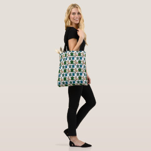 Tropical Sea Turtle Floral Pattern   Coastal Ocean Tote Bag