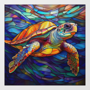 Tropical Sea turtle Stained glass art