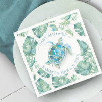 Tropical Sea Turtle Watercolor Baby Shower
