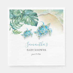 Tropical Sea Turtle Watercolor Napkin