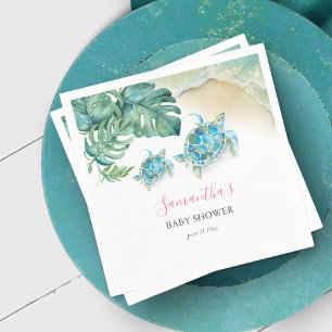 Tropical Sea Turtle Watercolor Napkin