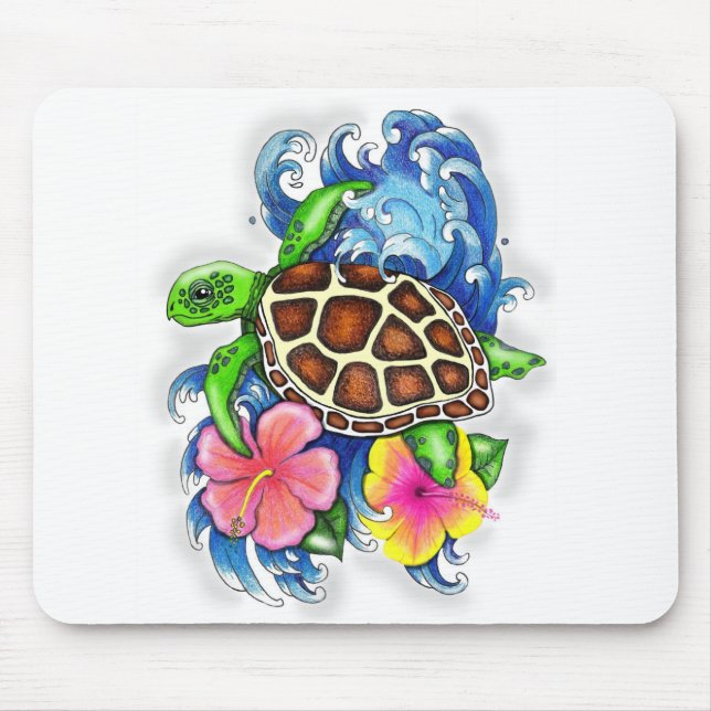 Tropical Sea Turtles Mouse Pad (Front)