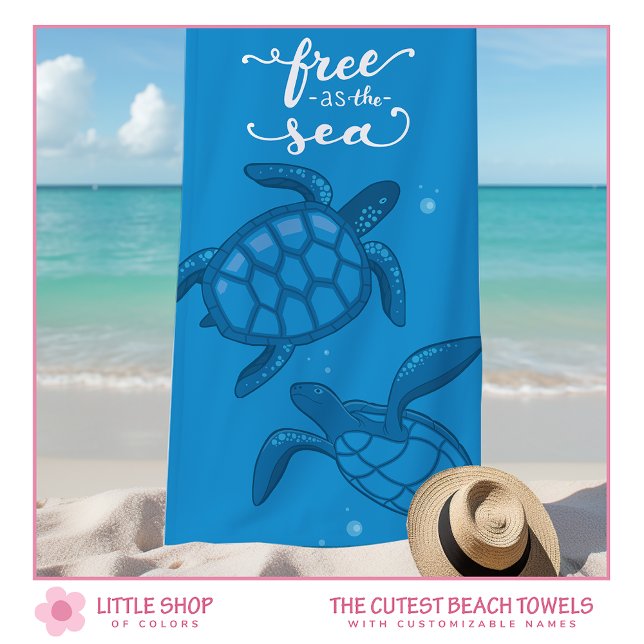 Tropical Sea Turtles Personalised Beach Towel (Creator Uploaded)