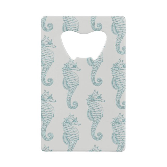 Tropical Seahorses, Seahorse Pattern - Blue Grey (Front)