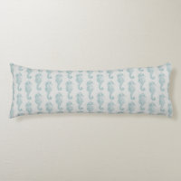 Tropical Seahorses, Seahorse Pattern - Blue Grey